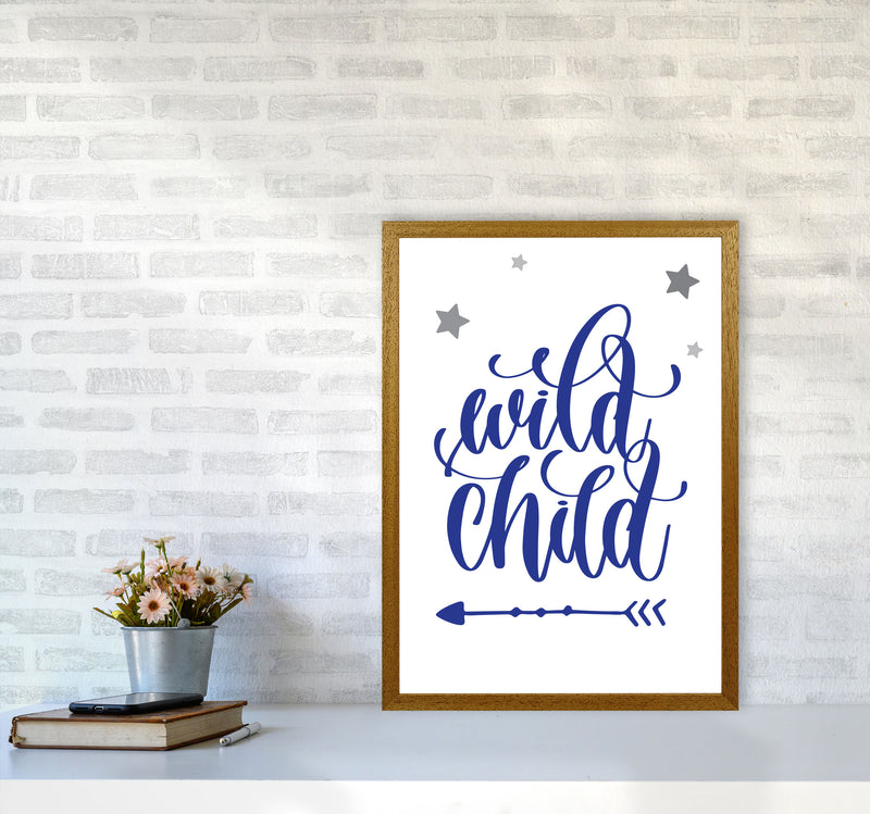 Wild Child Navy Framed Nursey Wall Art Print A2 Print Only