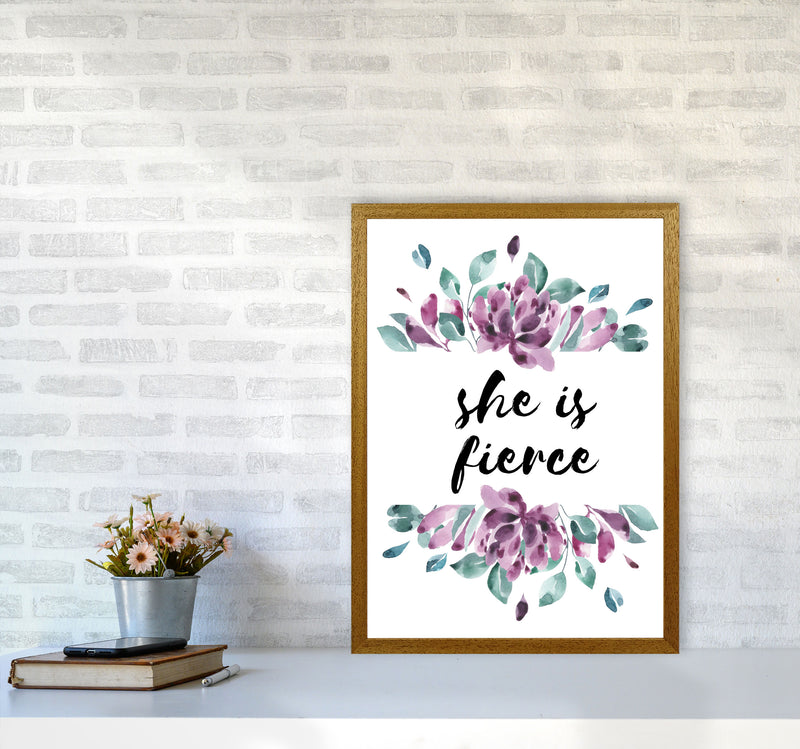 She Is Fierce Purple Floral Modern Print A2 Print Only