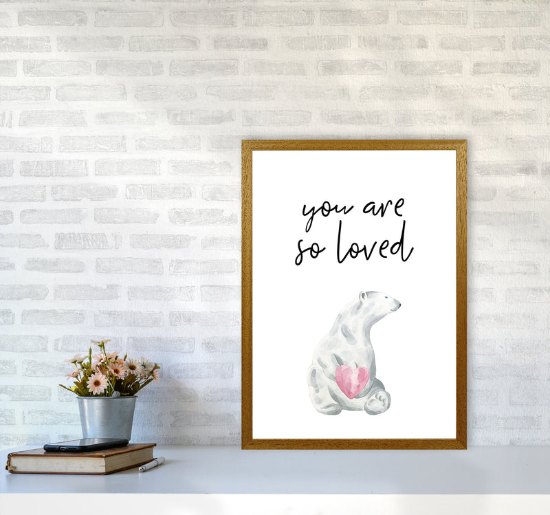 Polar Bear You Are So Loved Framed Nursey Wall Art Print A2 Print Only