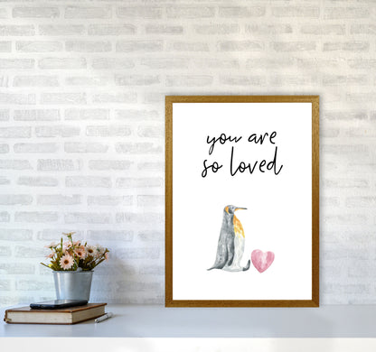 Penguin You Are So Loved Framed Nursey Wall Art Print A2 Print Only