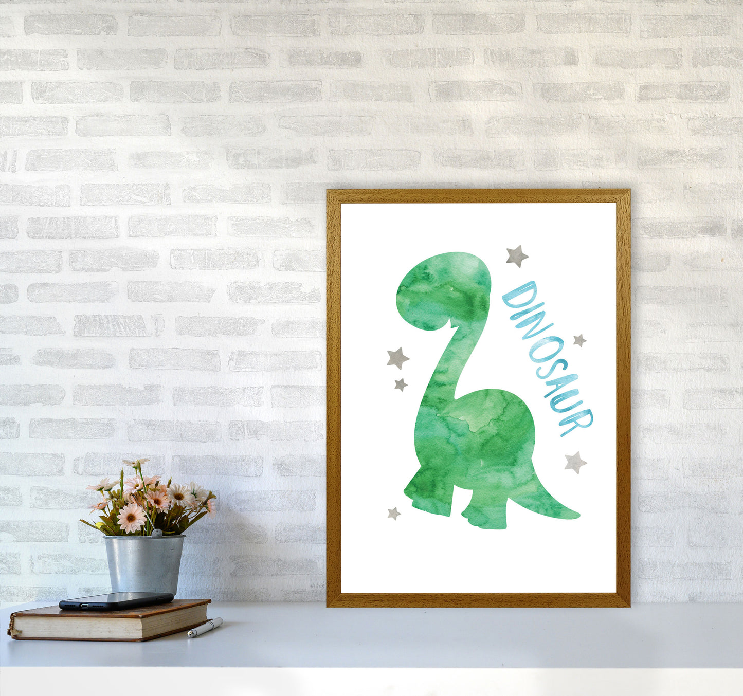 Dinosaur Watercolour Modern Print A2 Print Only