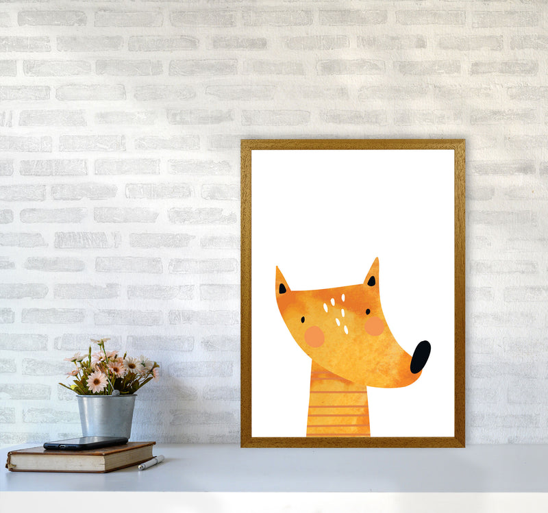 Scandi Fox Watercolour Framed Nursey Wall Art Print A2 Print Only