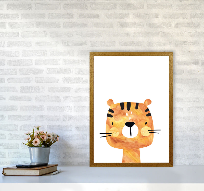 Scandi Tiger Watercolour Framed Nursey Wall Art Print A2 Print Only