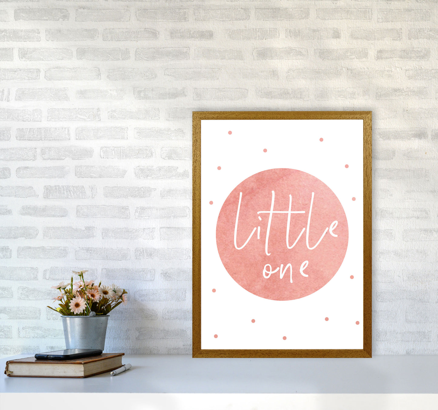 Little One Peach Watercolour Modern Print A2 Print Only