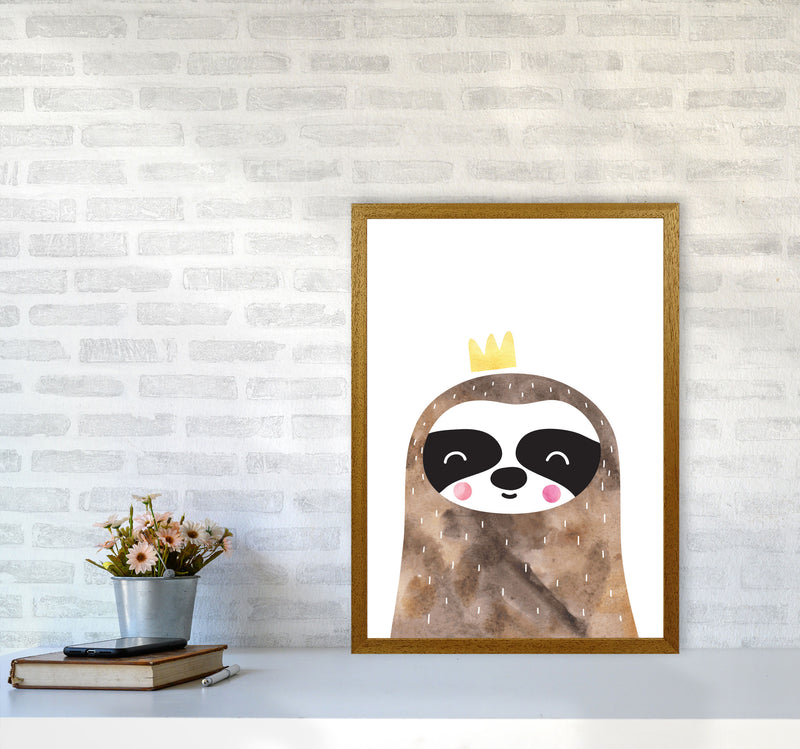 Scandi Brown Sloth Watercolour Framed Nursey Wall Art Print A2 Print Only
