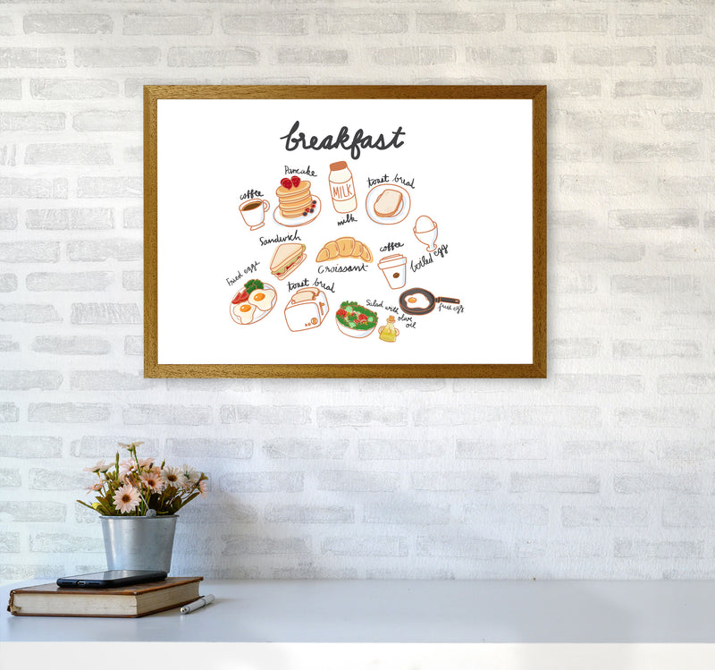 Breakfast Collection Landscape Modern Print, Framed Kitchen Wall Art A2 Print Only