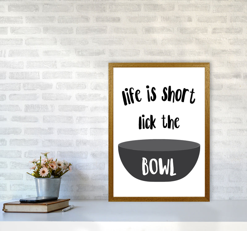 Lick The Bowl Modern Print, Framed Kitchen Wall Art A2 Print Only