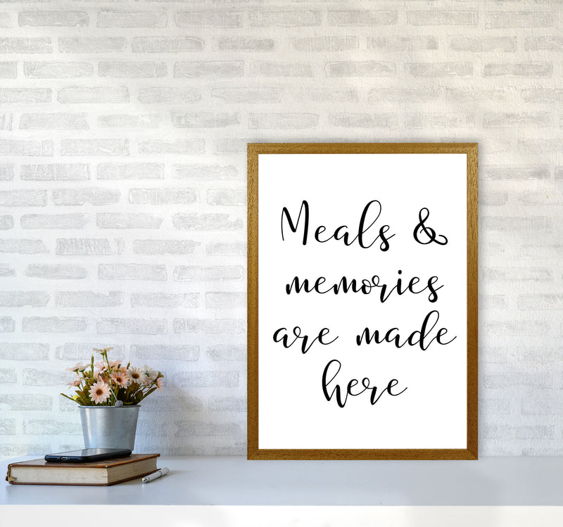 Meals And Memories Modern Print, Framed Kitchen Wall Art A2 Print Only