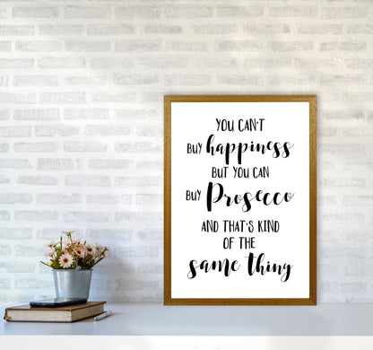 Happiness Is Prosecco Modern Print, Framed Kitchen Wall Art A2 Print Only