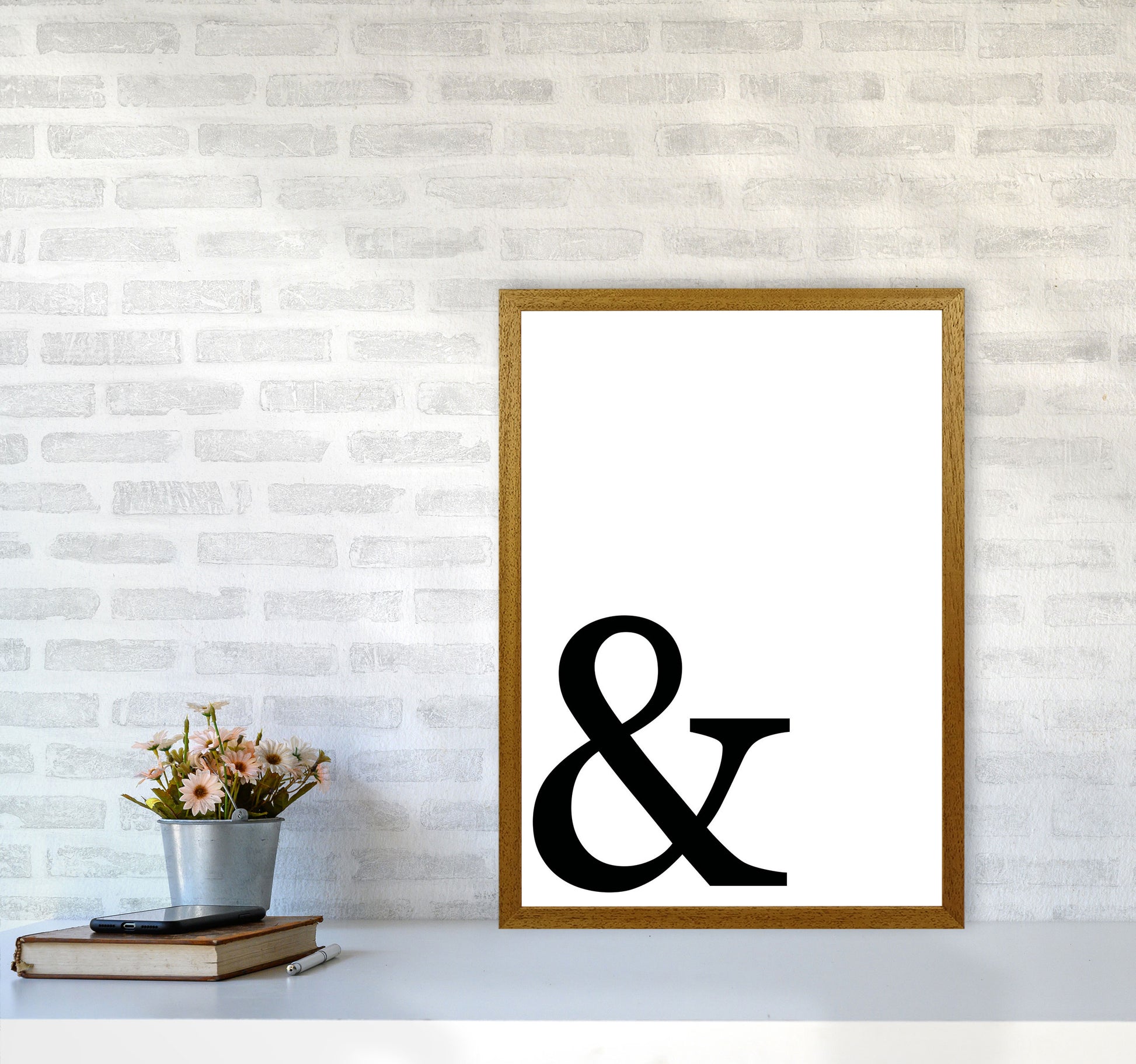 Ampersand Framed Typography Wall Art Print A2 Print Only
