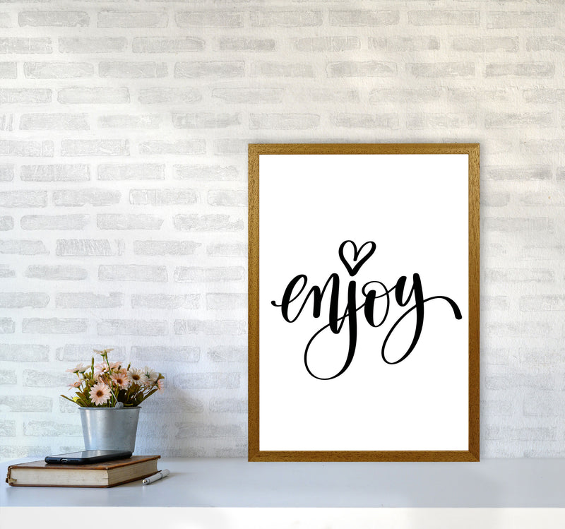 Enjoy Framed Typography Wall Art Print A2 Print Only
