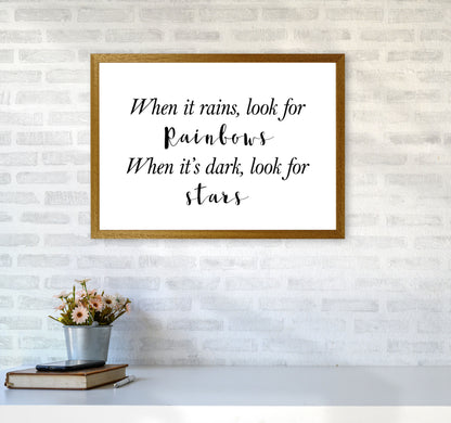 When It Rains Look For Rainbows Modern Print A2 Print Only