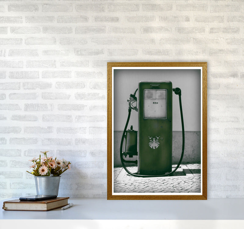 Vintage Green Gas Pump Modern Print A2 Print Only