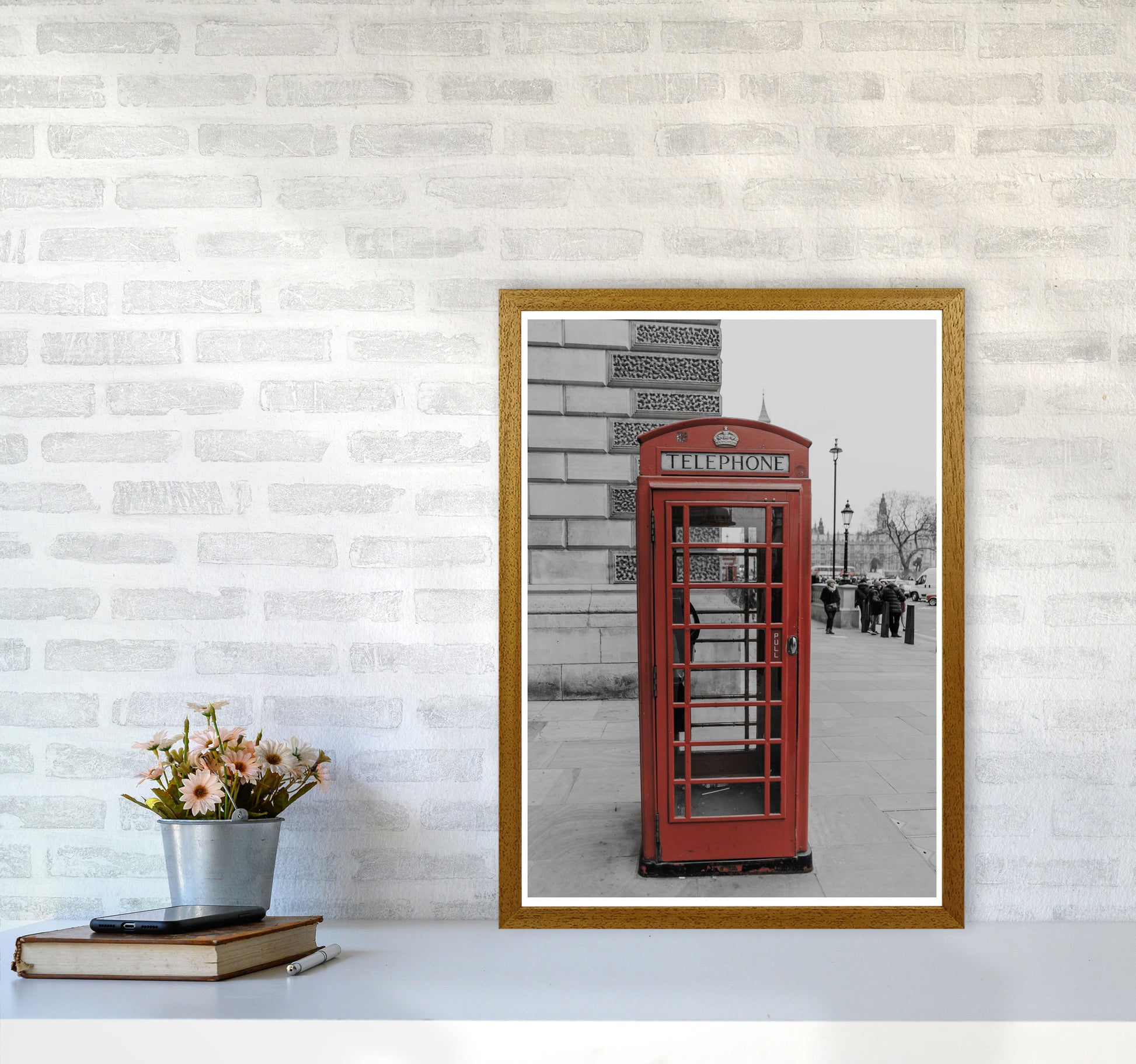 London Red Phonebox Modern Print A2 Print Only