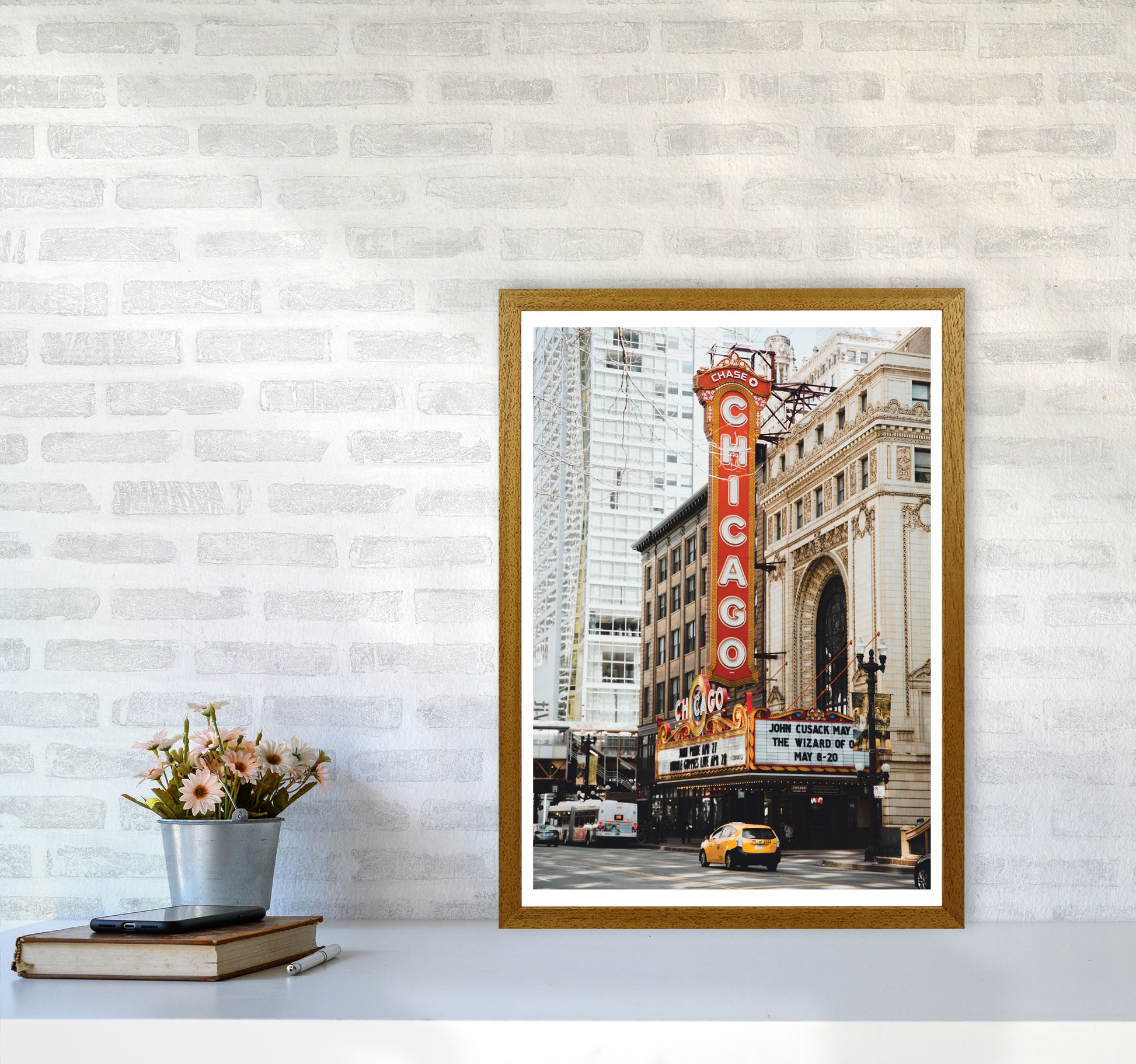 Retro Chicago Theatre Modern Print A2 Print Only