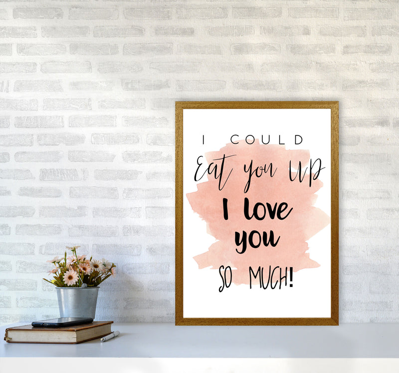 Eat You Up Peach Watercolour Modern Print A2 Print Only
