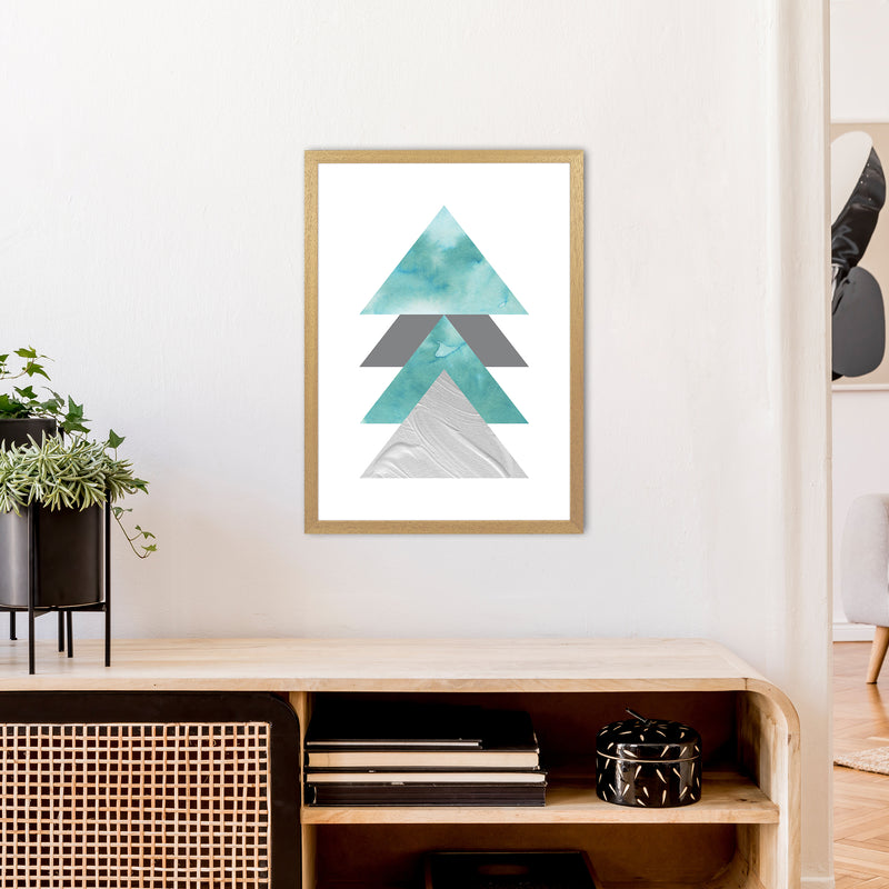 Marble Teal And Silver 2 Art Print by Pixy Paper A2 Print Only