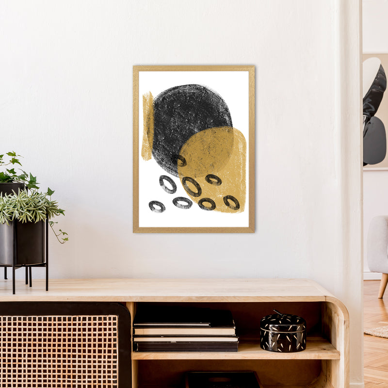 Dalia Chalk Black And Gold Bubbles  Art Print by Pixy Paper A2 Print Only