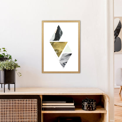 Green Marble Triangles Abstract  Art Print by Pixy Paper A2 Print Only