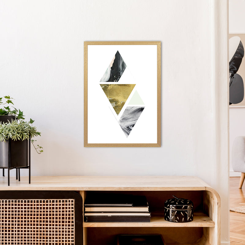 Green Marble Triangles Abstract  Art Print by Pixy Paper A2 Print Only