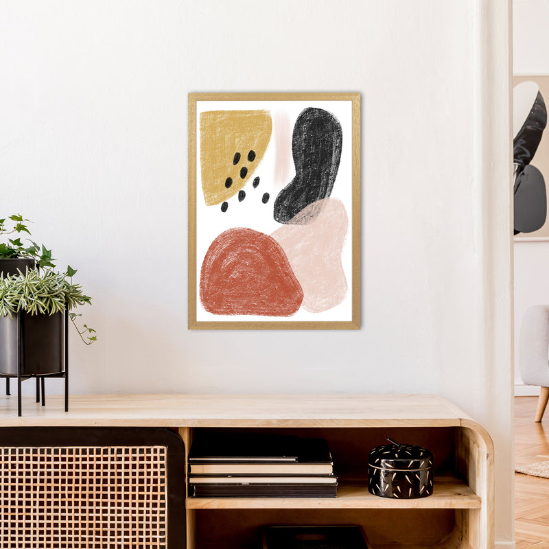 Dalia Chalk Black Polka Shapes  Art Print by Pixy Paper A2 Print Only