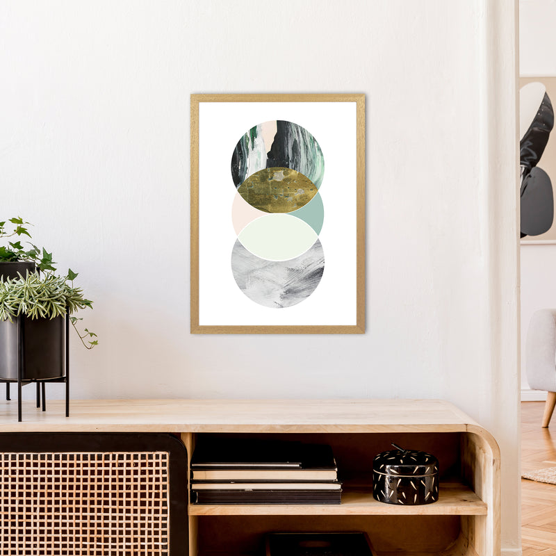 Green Marble Circles Abstract  Art Print by Pixy Paper A2 Print Only