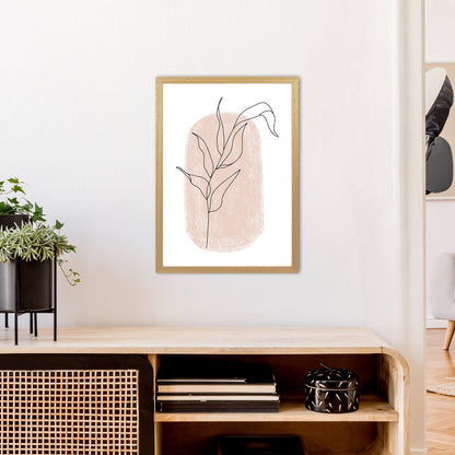 Dalia Chalk Pink Floral Leaf  Art Print by Pixy Paper A2 Print Only