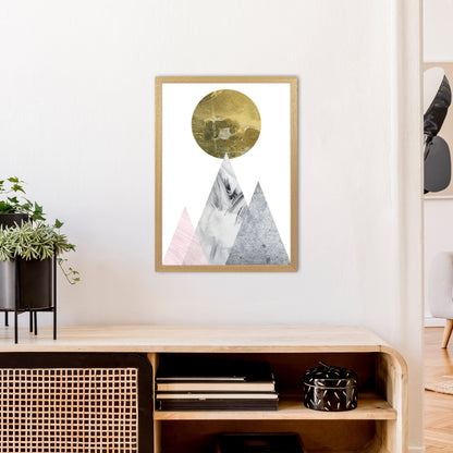 Luna Gold Moon And Mountains  Art Print by Pixy Paper A2 Print Only