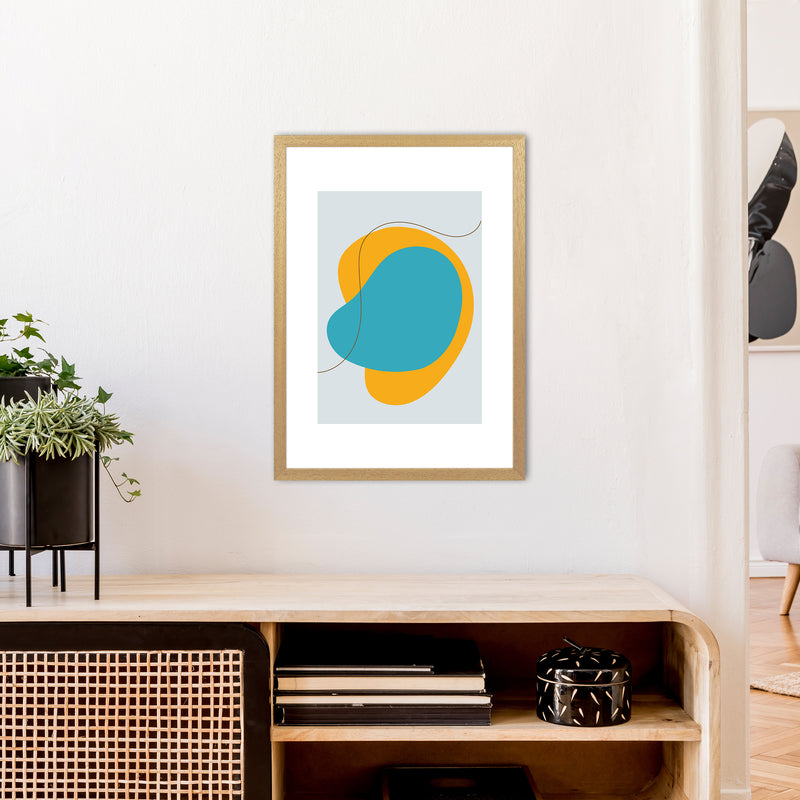 Mita Teal Bold Abstract N22  Art Print by Pixy Paper A2 Print Only