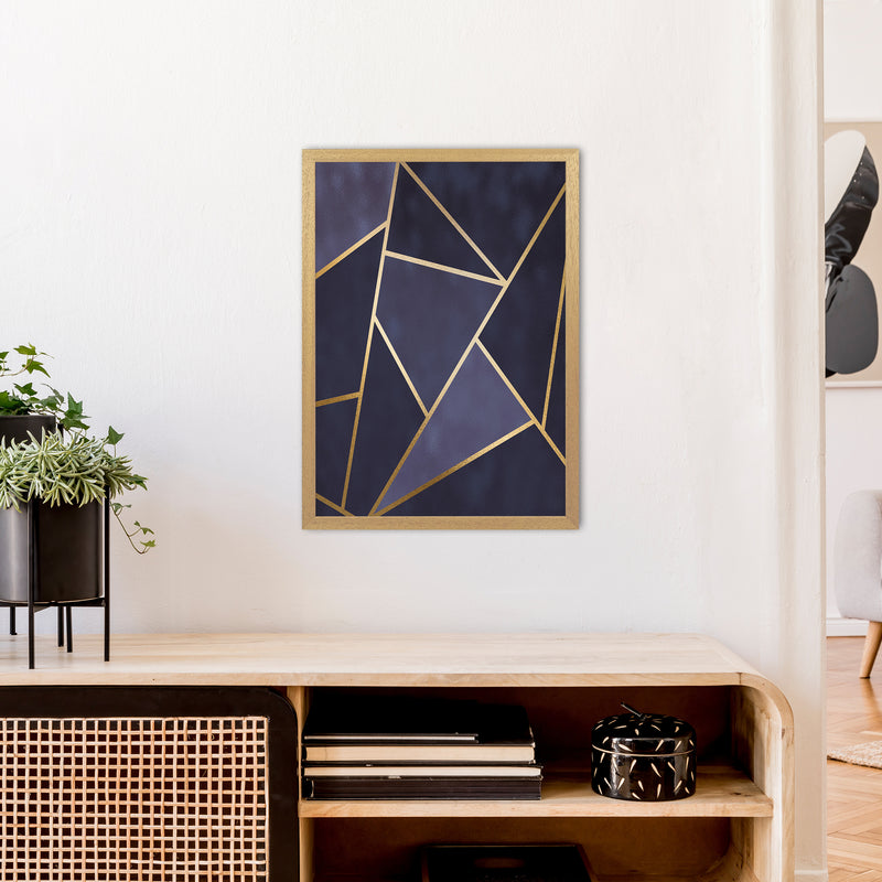 Lux Navy And Gold Geo Print  Art Print by Pixy Paper A2 Print Only