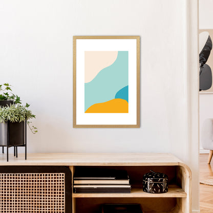 Mita Teal Abstract N18  Art Print by Pixy Paper A2 Print Only