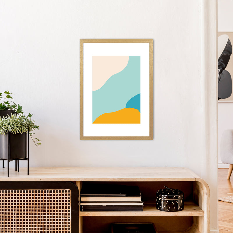 Mita Teal Abstract N18  Art Print by Pixy Paper A2 Print Only
