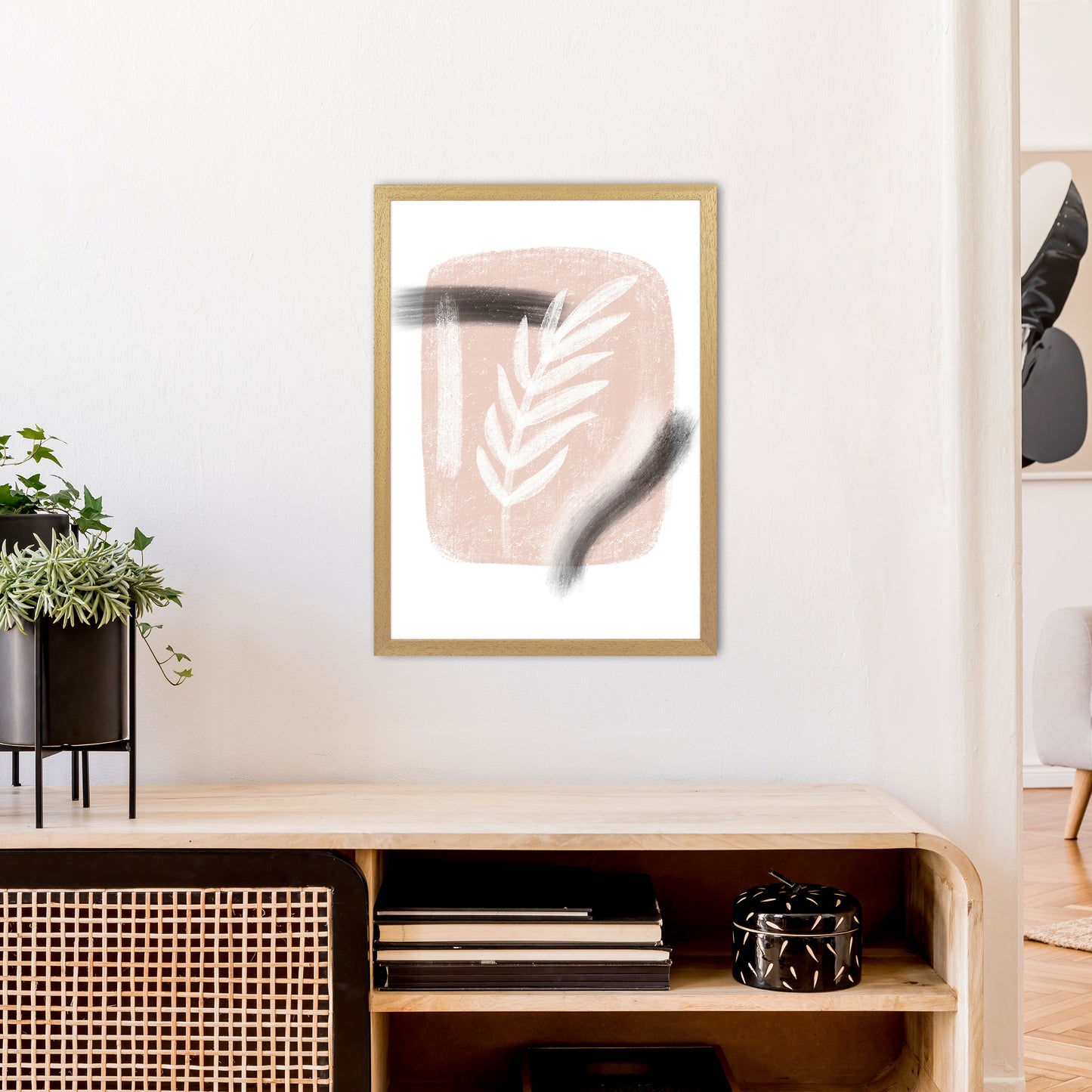 Dalia Chalk White Leaf  Art Print by Pixy Paper A2 Print Only