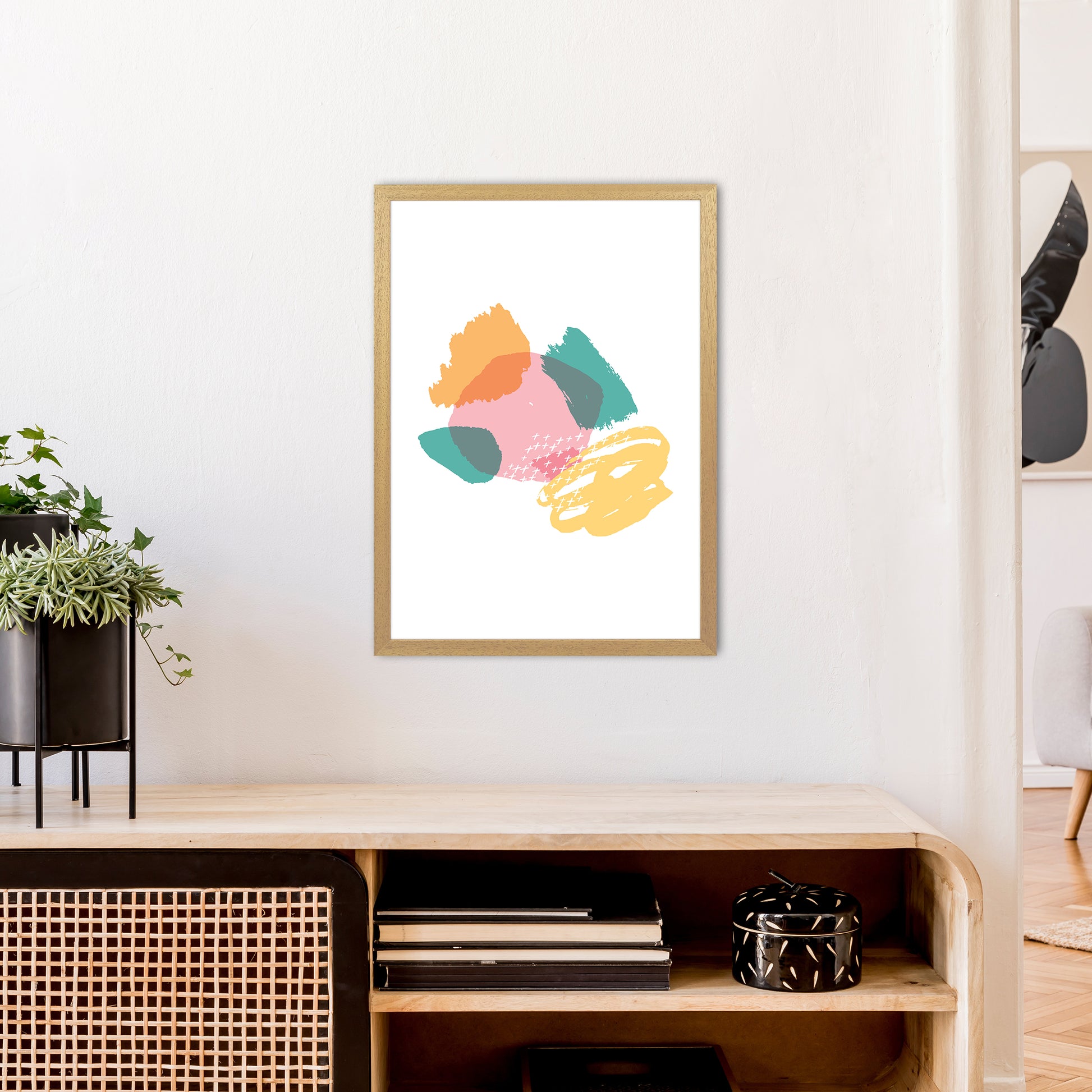 Mismatch Pink And Teal  Art Print by Pixy Paper A2 Print Only