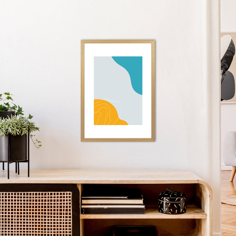 Mita Teal Abstract N19  Art Print by Pixy Paper A2 Print Only