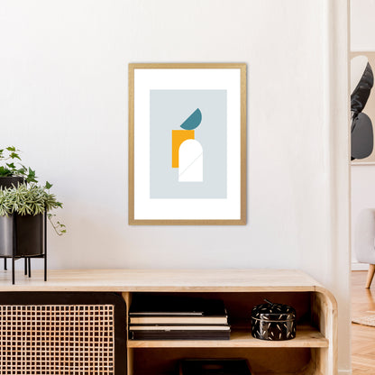 Mita Teal Abstract N10  Art Print by Pixy Paper A2 Print Only