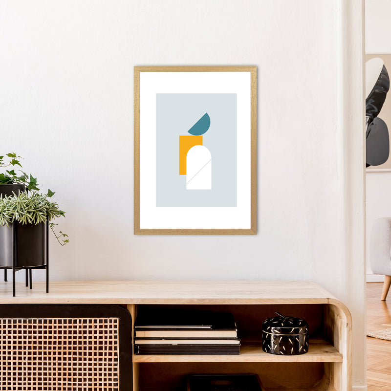 Mita Teal Abstract N10  Art Print by Pixy Paper A2 Print Only