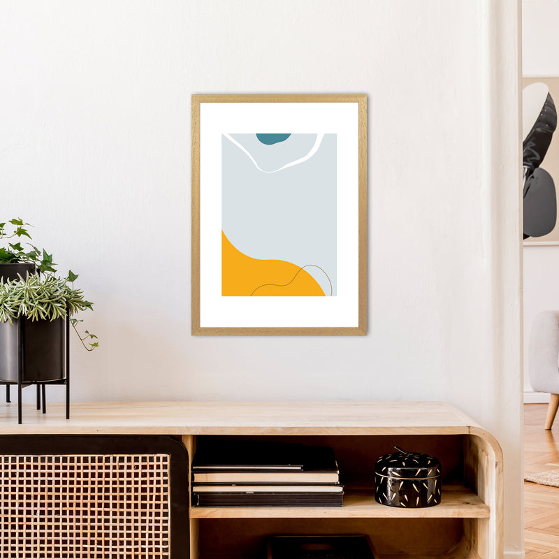 Mita Teal Abstract N21  Art Print by Pixy Paper A2 Print Only
