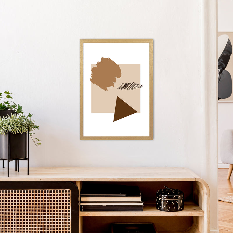 Square Mismatch Taupe  Art Print by Pixy Paper A2 Print Only