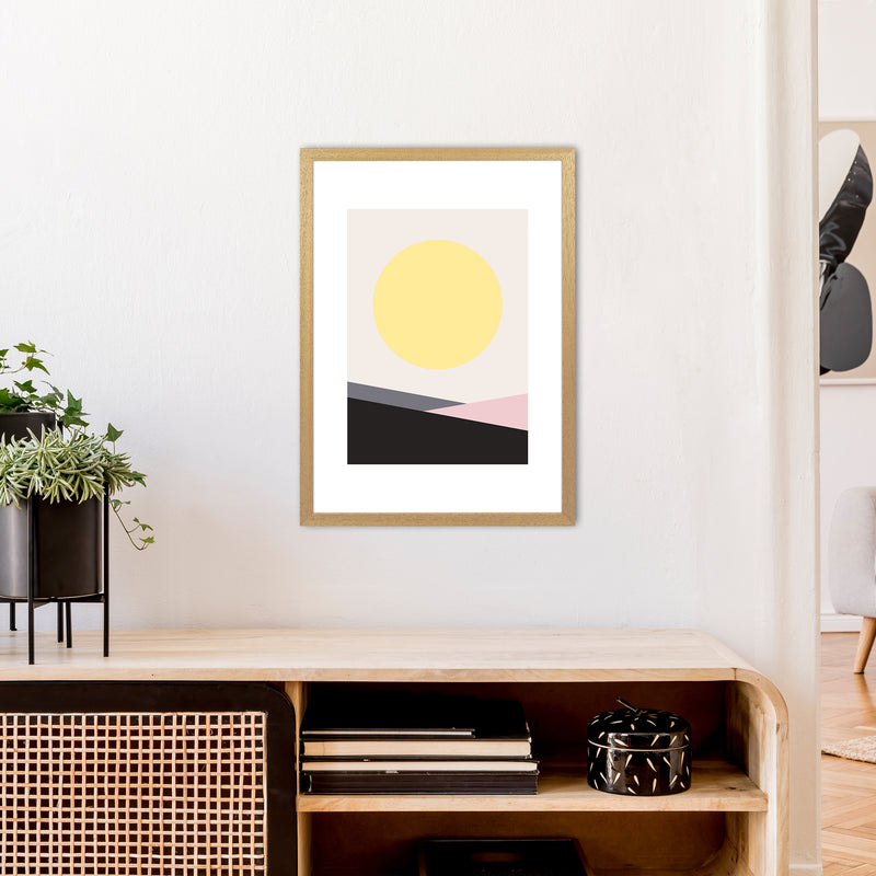 Mila Pink Big Sun N7  Art Print by Pixy Paper A2 Print Only