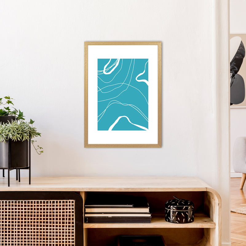 Mita Teal Swirls N13  Art Print by Pixy Paper A2 Print Only