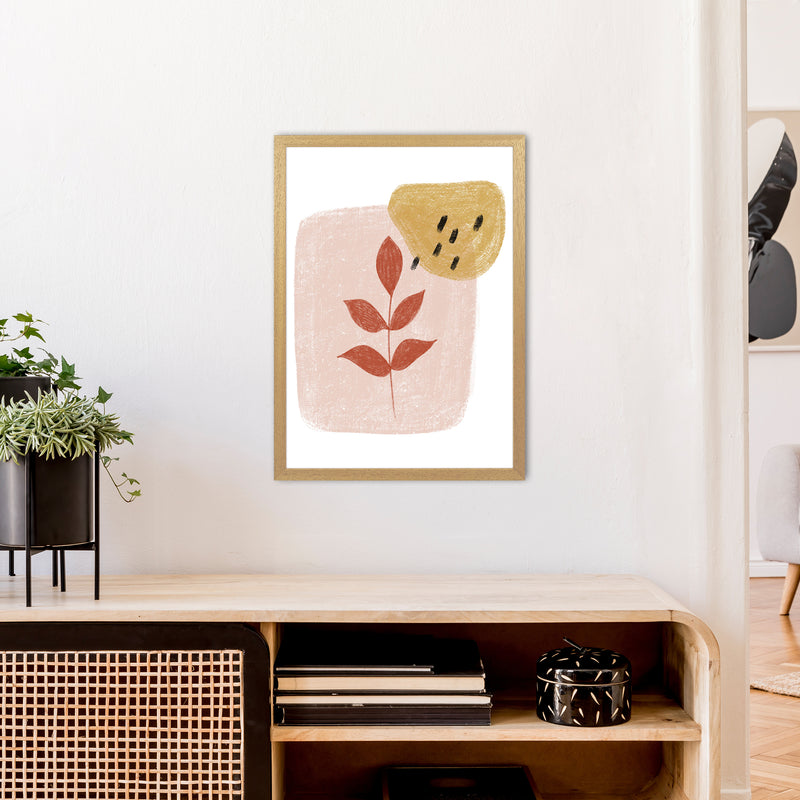 Dalia Chalk Red Leaf  Art Print by Pixy Paper A2 Print Only