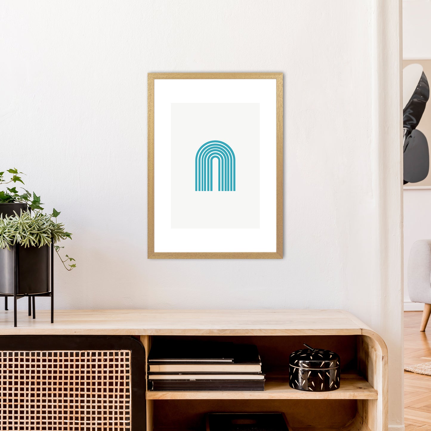 Mita Teal Rainbow N7  Art Print by Pixy Paper A2 Print Only