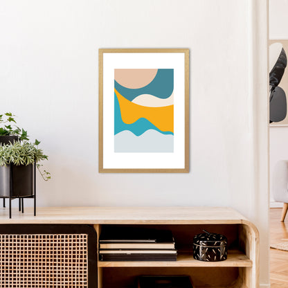 Mita Teal Dunes N14  Art Print by Pixy Paper A2 Print Only