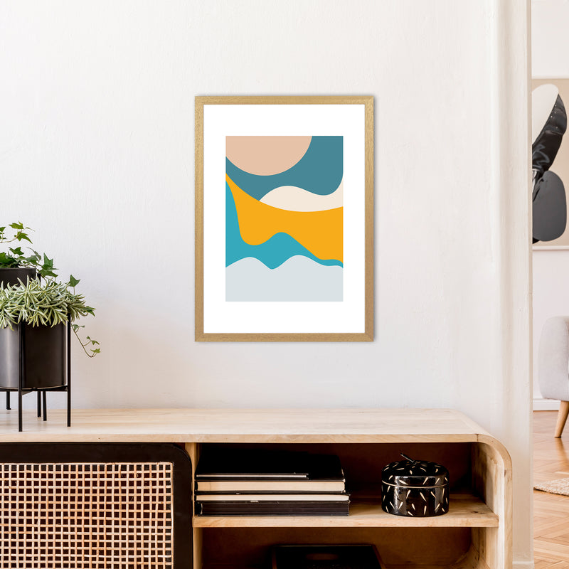 Mita Teal Dunes N14  Art Print by Pixy Paper A2 Print Only