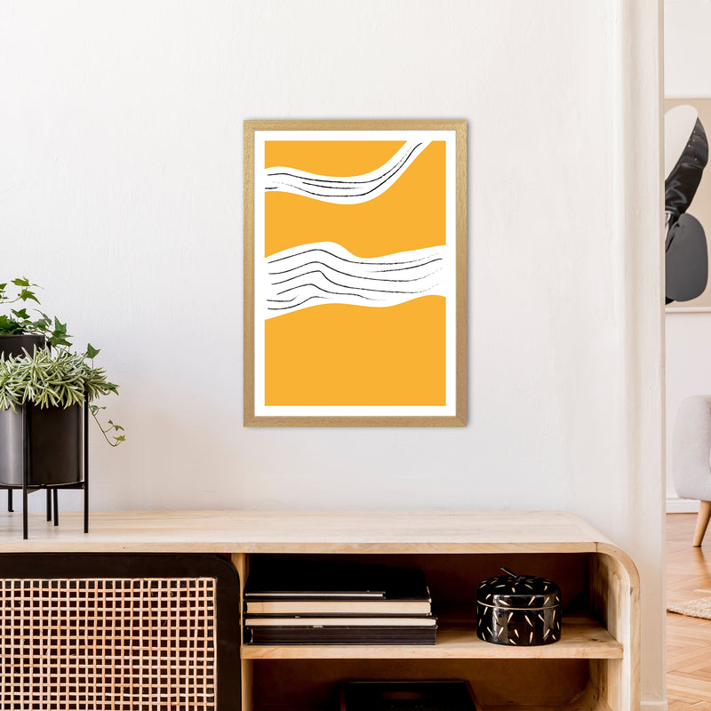 Yellow Lines Neon Funk  Art Print by Pixy Paper A2 Print Only