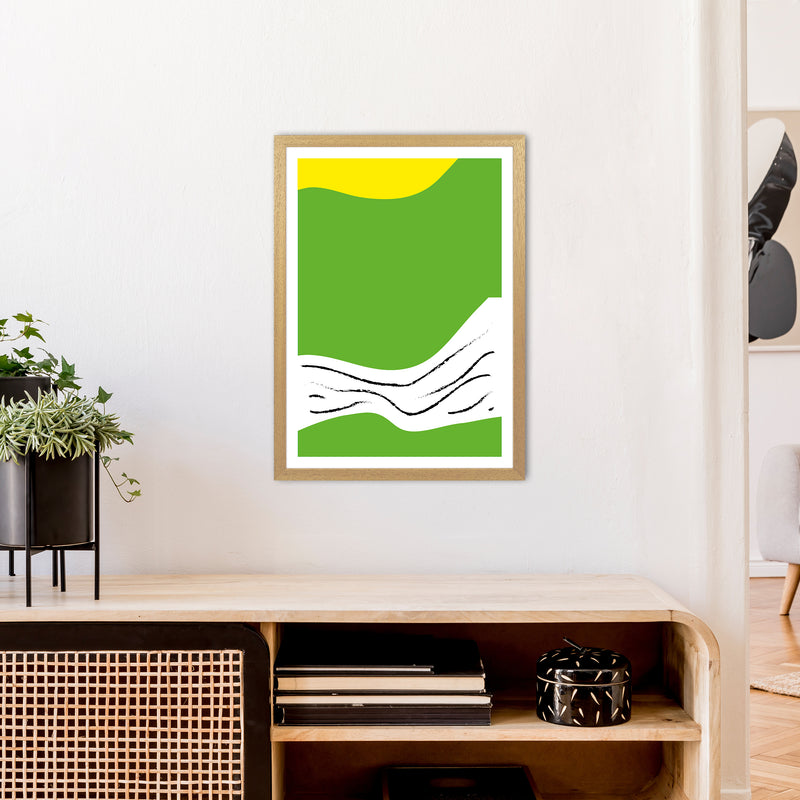 Green Lines Neon Funk  Art Print by Pixy Paper A2 Print Only