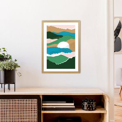 Sun Rising Jungle Abstract  Art Print by Pixy Paper A2 Print Only