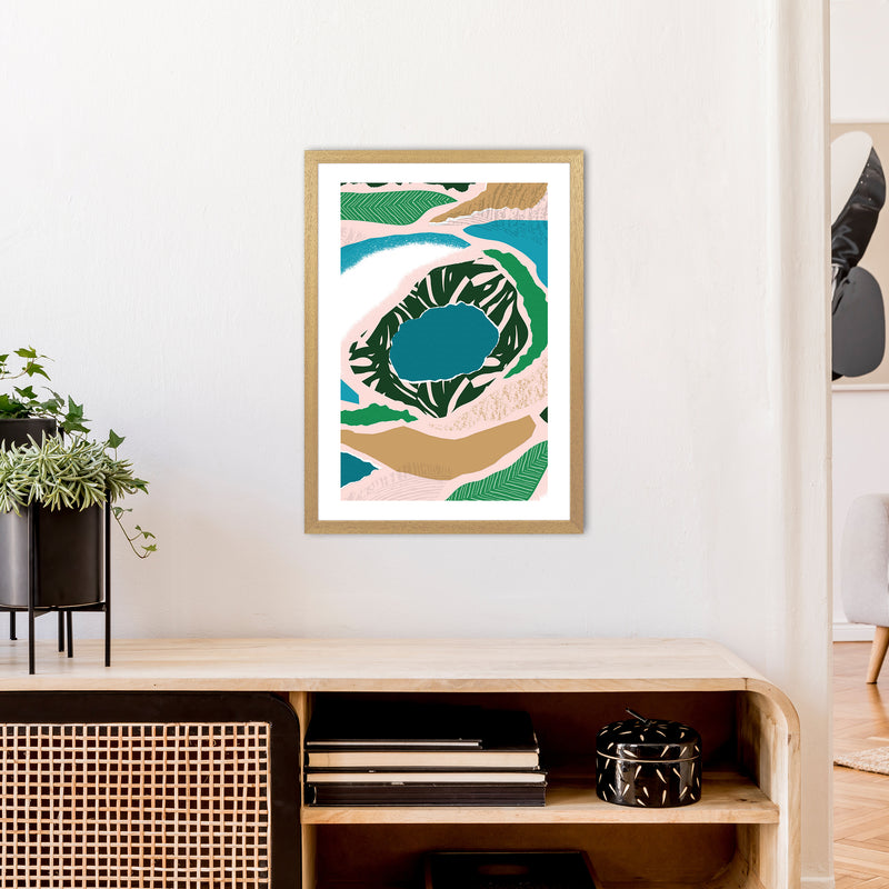 Blue Lake Jungle Abstract  Art Print by Pixy Paper A2 Print Only
