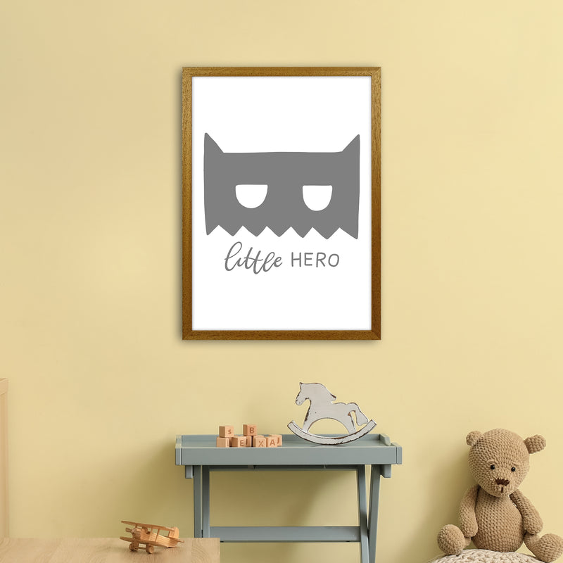 Little Hero Mask Super Scandi Grey  Art Print by Pixy Paper A2 Print Only